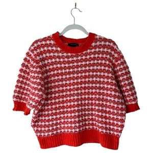 Ann Taylor Short Sleeve Top (L) Crochet Style